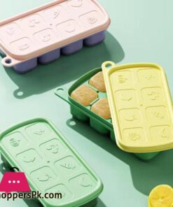 8 Grid Ice Cube Molds Silicone Fruit Pattern Ice Cube Freezer Tray With Lid Ice Maker Home Bars Drinks Cocktails Accessories