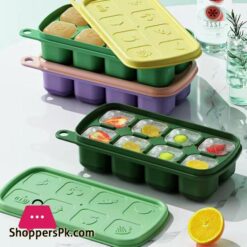 8 Grid Ice Cube Molds Silicone Fruit Pattern Ice Cube Freezer Tray With Lid Ice Maker Home Bars Drinks Cocktails Accessories