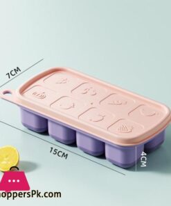 8 Grid Ice Cube Molds Silicone Fruit Pattern Ice Cube Freezer Tray With Lid Ice Maker Home Bars Drinks Cocktails Accessories