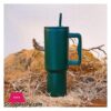Ajf Plain Stainless Steel Vacuum Insulated Tumbler With Lid Straw 1800Ml Green
