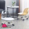 Acrylic 360 Rotatable Transparent Chair Small Mini Space Design High Resilience Durable Backrest Smart Wheels Ideal for Adults Kids Yellow