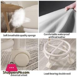 Acrylic 360 Rotatable Transparent Chair Small Mini Space Design High Resilience Durable Backrest Smart Wheels Ideal For Adults Kids Yellow