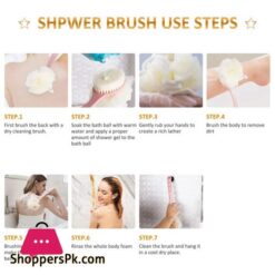Lazy Tribe Bath Brush Shower Brush Improves Skins Health And Beauty Remove Dead Skin And Toxins Improves Lymphatic Functions Loofah Bath Spongerich Foampink