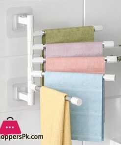 Bathroom Rotation Towel Storage Rack Punch-Free Stainless Steel Organizer Shelf Hanging Wall Shelves Suction Cup Toilet Holder