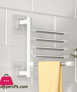 Bathroom Rotation Towel Storage Rack Punch-Free Stainless Steel Organizer Shelf Hanging Wall Shelves Suction Cup Toilet Holder 59 Bathroom Rotation Towel Storage Rack Punch-Free Stainless Steel Organizer Shelf Hanging Wall Shelves Suction Cup Toilet Holder - Image 2