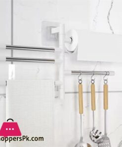 Bathroom Rotation Towel Storage Rack Punch-Free Stainless Steel Organizer Shelf Hanging Wall Shelves Suction Cup Toilet Holder 60 Bathroom Rotation Towel Storage Rack Punch-Free Stainless Steel Organizer Shelf Hanging Wall Shelves Suction Cup Toilet Holder - Image 3