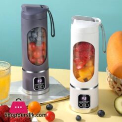 Heavy Duty 8-Blade 450Ml Mini Portable Blender Electric Fruit Juicer Smoothie Orange Juice Blender Multifunction Rechargeable Portable Bottle Mixer