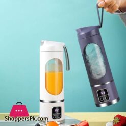 Heavy Duty 8-Blade 450Ml Mini Portable Blender Electric Fruit Juicer Smoothie Orange Juice Blender Multifunction Rechargeable Portable Bottle Mixer