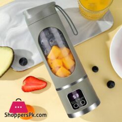 Heavy Duty 8-Blade 450Ml Mini Portable Blender Electric Fruit Juicer Smoothie Orange Juice Blender Multifunction Rechargeable Portable Bottle Mixer