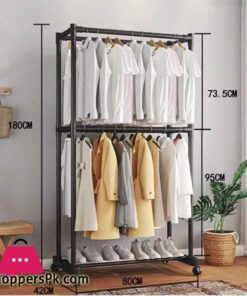 Imported Heavy Duty Iron Cloth Hanger Stand Shoes Rack for Floor Type Clothes Hanging Drying purpose for Laundry Bedroom