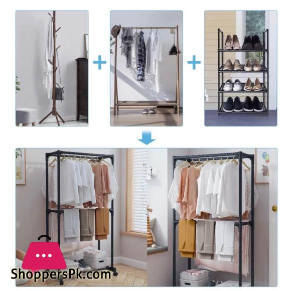 Imported Heavy Duty Iron Cloth Hanger Stand Shoes Rack For Floor Type Clothes Hanging &Amp; Drying Purpose For Laundry &Amp; Bedroom 6 Imported Heavy Duty Iron Cloth Hanger Stand Shoes Rack For Floor Type Clothes Hanging Drying Purpose For Laundry Bedroom