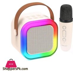 K12 Mini Outdoor Karaoke Bluetooth Speaker Portable Microphone Audio With Double Wheat Microphone Home Karaoke Speaker Multifunctional Auxtf Cardu Disktype C