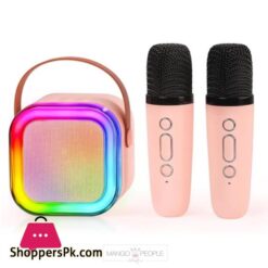 K12 Mini Outdoor Karaoke Bluetooth Speaker Portable Microphone Audio With Double Wheat Microphone Home Karaoke Speaker Multifunctional Auxtf Cardu Disktype C