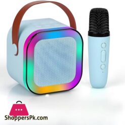 K12 Mini Outdoor Karaoke Bluetooth Speaker Portable Microphone Audio With Double Wheat Microphone Home Karaoke Speaker Multifunctional Auxtf Cardu Disktype C