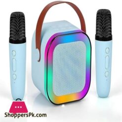 K12 Mini Outdoor Karaoke Bluetooth Speaker Portable Microphone Audio With Double Wheat Microphone Home Karaoke Speaker Multifunctional Auxtf Cardu Disktype C