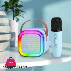 K12 Mini Outdoor Karaoke Bluetooth Speaker Portable Microphone Audio With Double Wheat Microphone Home Karaoke Speaker Multifunctional Auxtf Cardu Disktype C