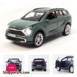 Kia Motor Car Sportage Mini Diecast 136 Scale Miniature Display Toy With Lights And Sound Car Size 4 Inches Green