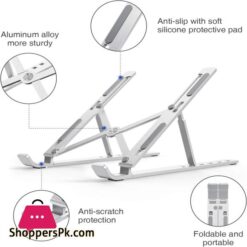 Metal Laptop Stand Portable Aluminum Folding Adjustable Laptop Stand Compatible With All Laptops Up To 156 Inches