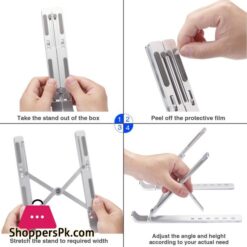 Metal Laptop Stand Portable Aluminum Folding Adjustable Laptop Stand Compatible With All Laptops Up To 156 Inches