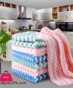 New Kitchen Stripe Dish Cloth Kitchen Rags Thicken Absorbent Housework Clean Towel Kitchen Cleaning Supplies