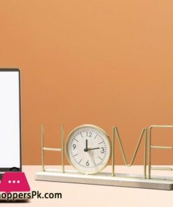 Office Desk Clock Modern Metal Home Clock With Wooden Base For Decor Non-Ticking Silent Desktop Clock 12 Office Desk Clock Modern Metal Home Clock With Wooden Base For Decor Non-Ticking Silent Desktop Clock - Image 2