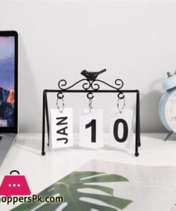 Simple Iron Bird Calendar Turn Page Perpetual Calendar Diy Desk Study Living Room Bedroom Desktop Decoration Gifts - Image 2