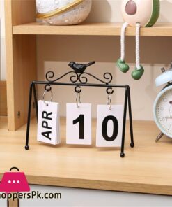 Simple Iron Bird Calendar Turn Page Perpetual Calendar Diy Desk Study Living Room Bedroom Desktop Decoration Gifts - Image 3