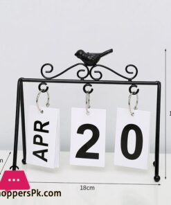 Simple Iron Bird Calendar Turn Page Perpetual Calendar Diy Desk Study Living Room Bedroom Desktop Decoration Gifts - Image 4