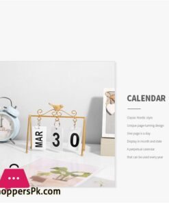 Simple Iron Bird Calendar Turn Page Perpetual Calendar Diy Desk Study Living Room Bedroom Desktop Decoration Gifts - Image 6