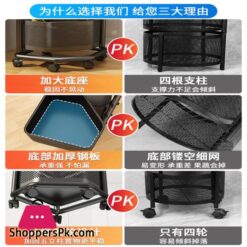 Triangle Rotating Storage Rack Kitchen Storage Rack Floor-Standing Corner Fruit And Vegetable Basket - 4 Layer