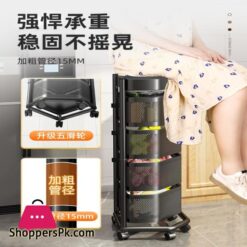 Triangle Rotating Storage Rack Kitchen Storage Rack Floor-Standing Corner Fruit And Vegetable Basket - 4 Layer