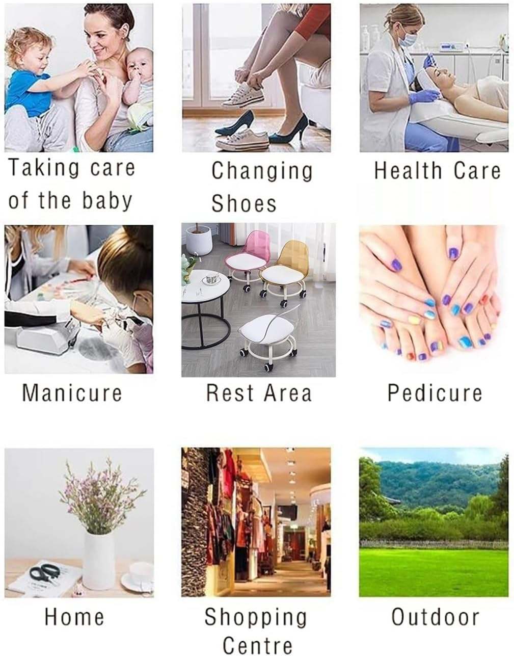 Acrylic 360° Rotatable Transparent Chair Mini Space Design High Resilience Durable Backrest Smart Wheels Ideal For Adults &Amp; Kids