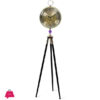 Tripod Floor Clock With Retro Gold Mechanical Gear Design