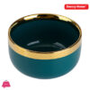 Danny Home Emerald Green Gold Trim Porcelain Bowl 4.5 Inch 2 Danny Home Emerald Green Gold Trim Porcelain Bowl 4.5 Inch