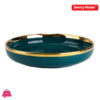 Danny Home Emerald Green Gold Trim Porcelain Plate 18 X 3Cm