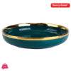 Danny Home Emerald Green Gold Trim Porcelain Plate 20.3 X 3Cm