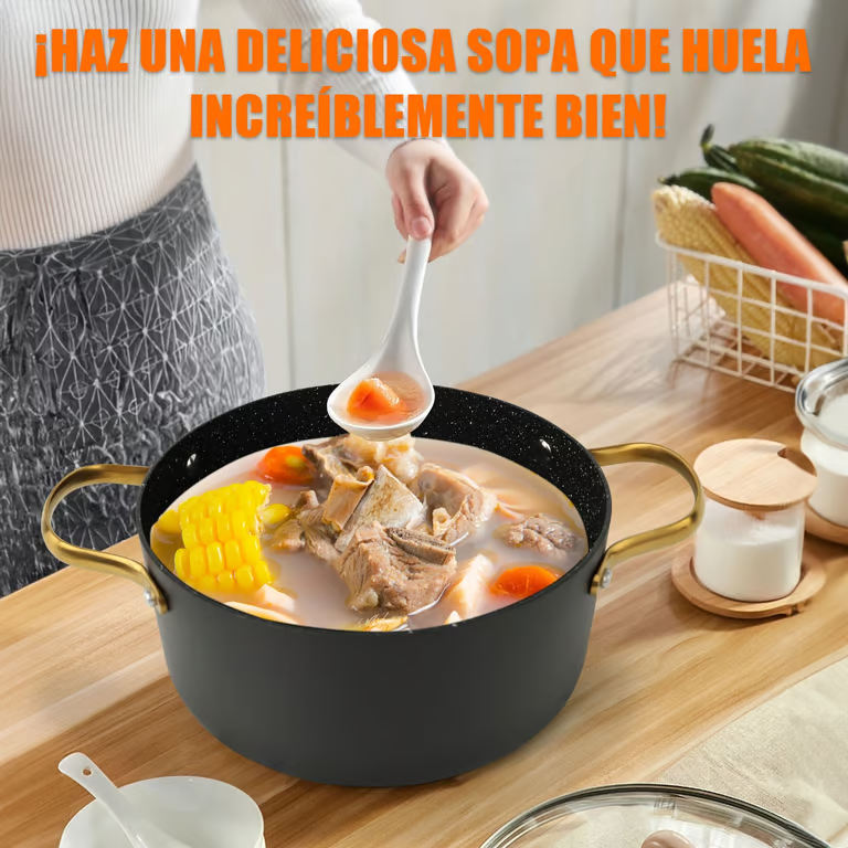 Danny Home Modern Black 4.5L Casserole Pot With Glass Lid 24Cm