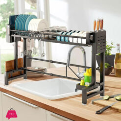 Dish Rack Over Sink Retractable Dish Drainer Rack Above Sink Drying Rack - 85Cm