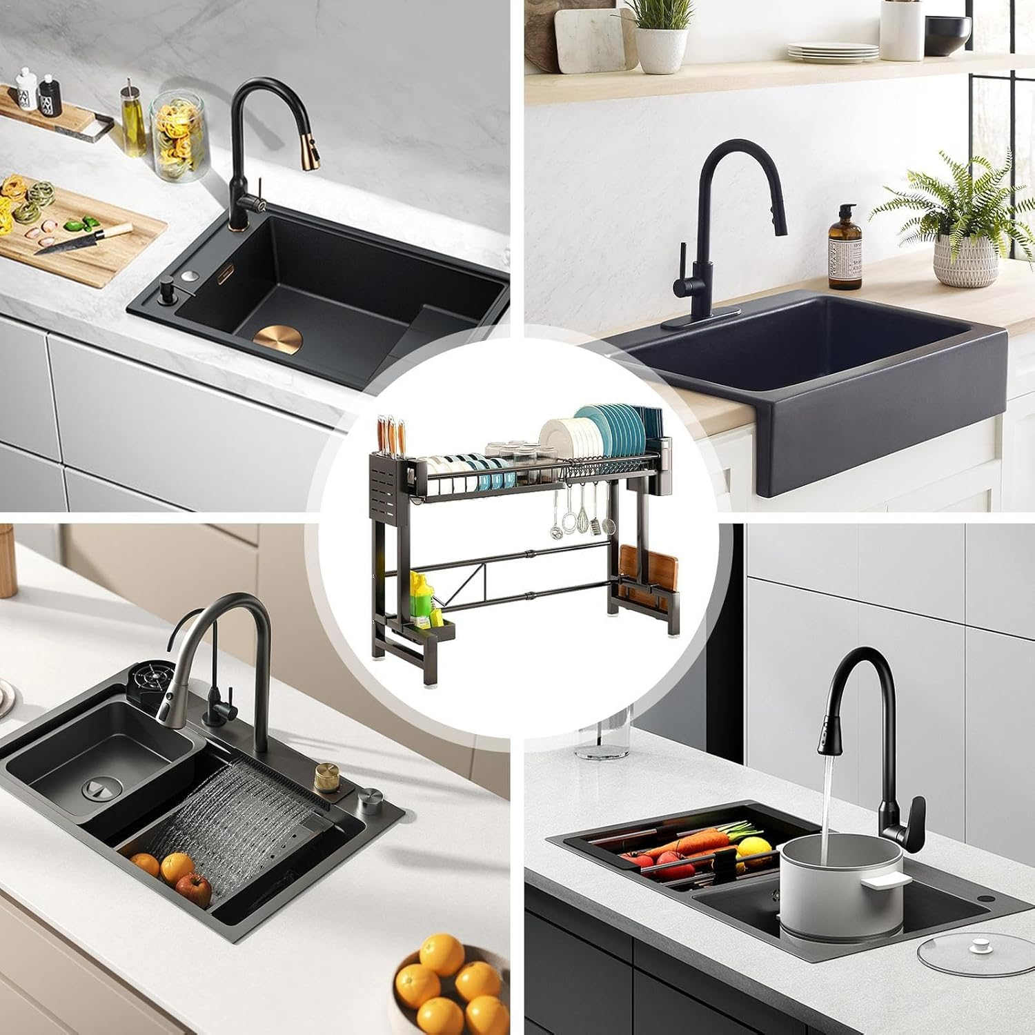 Dish Rack Over Sink Retractable Dish Drainer Rack Above Sink Drying Rack - 85Cm