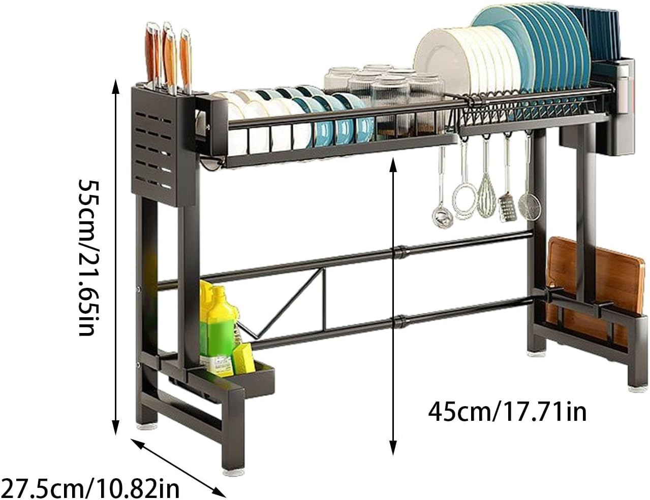 Dish Rack Over Sink Retractable Dish Drainer Rack Above Sink Drying Rack - 85Cm