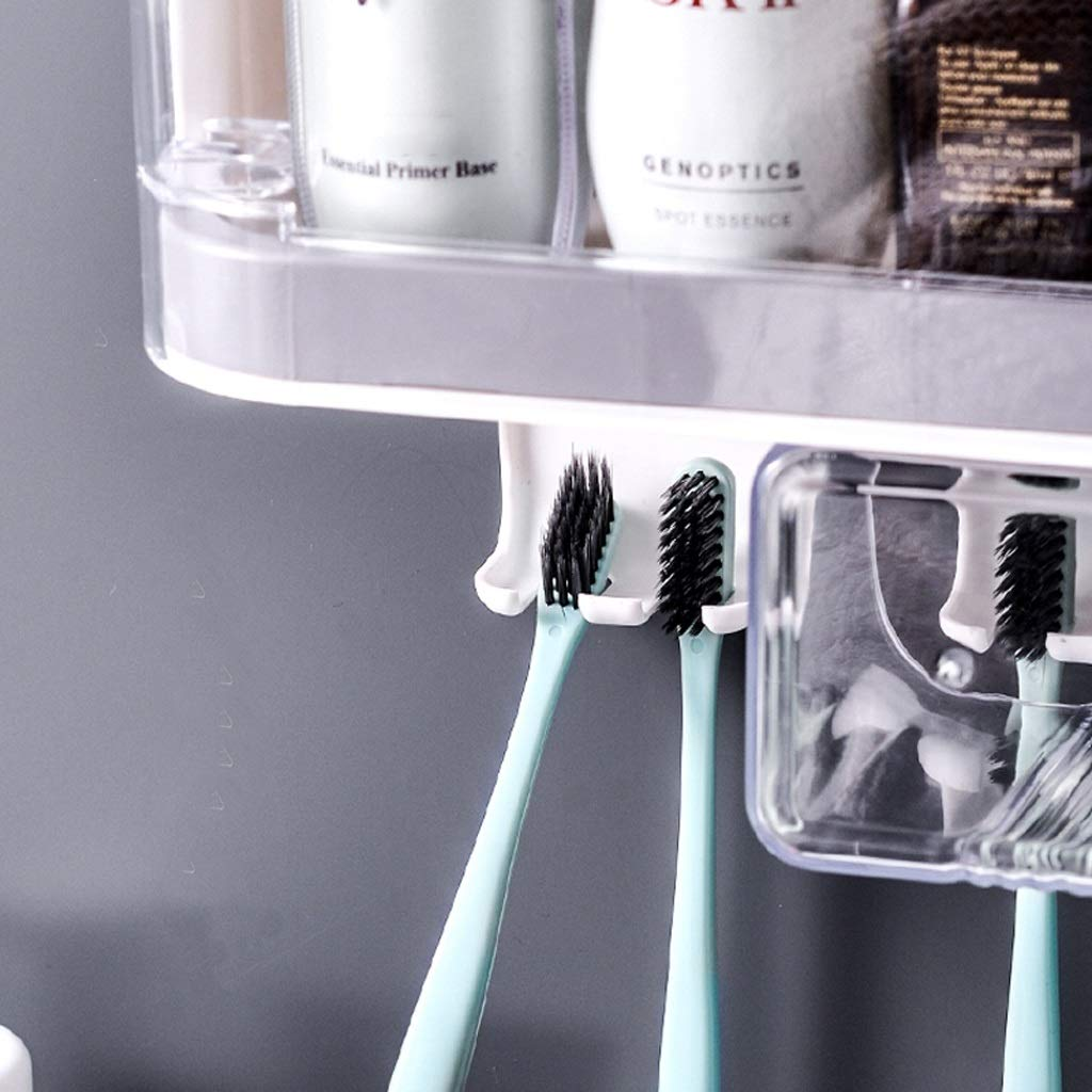 Duu Toothbrush Holders Toothbrush Rack In Bathroom Wall-Mounted Free Punch Tooth Cup Toothbrush Storage Rack