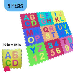 Eva Foam Alphabet Numeric Educationalol Jigsaw Puzzle Mat 9 Tiles 36 Characters 12X12Inch