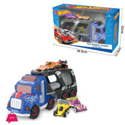 Hot Wheels Electric Sound And Light Double Layer Folding Storage Inertia Trailer Sliding Toy Cars For Kid