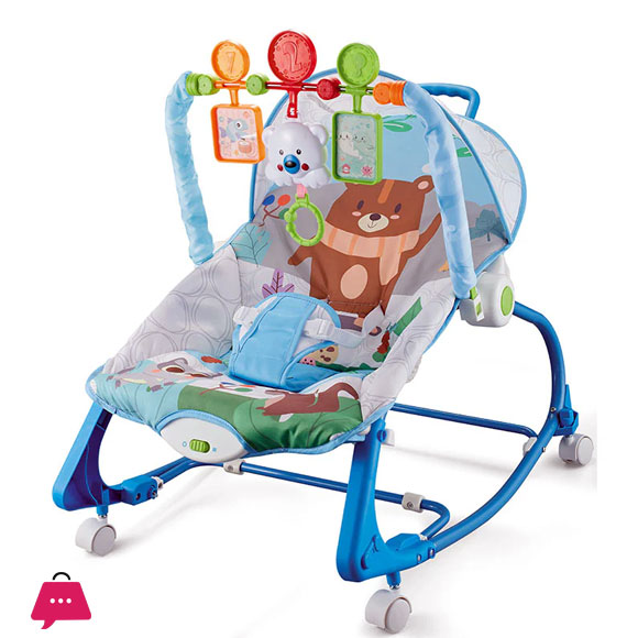 Hu-Baby – 2in1 Baby Rocker Rocking Chair with Wheels Vibrating Music in ...