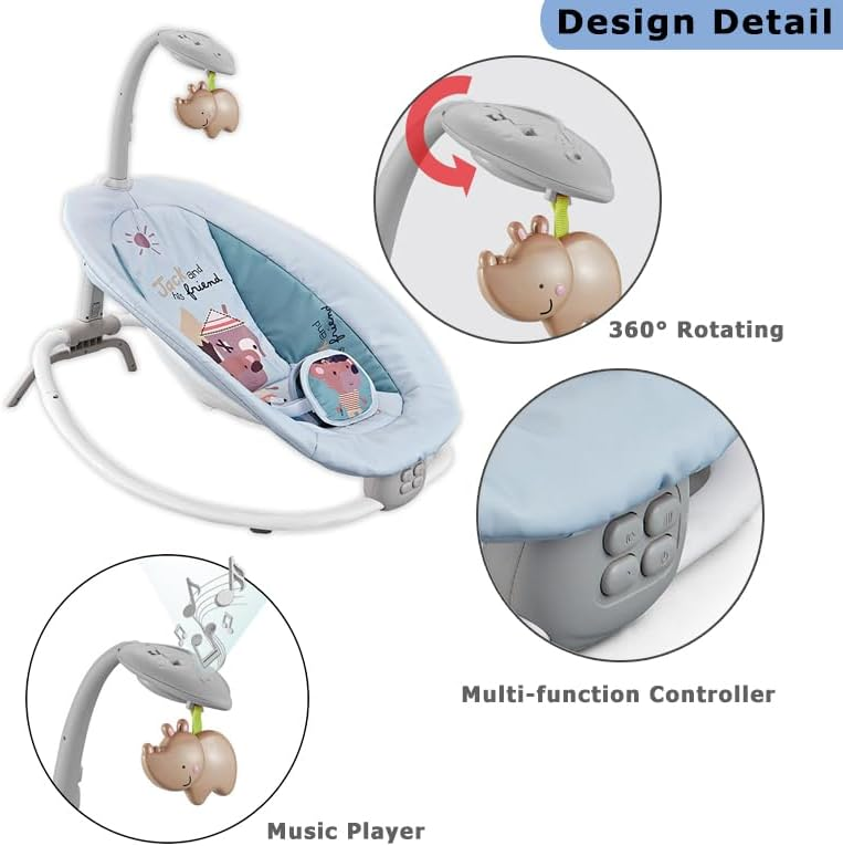 Hu-Baby - Rhythmic Rocker With Vibration &Amp; Remote Control