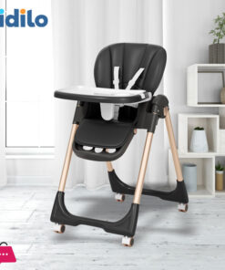Kidilo Multifunction Portable Baby High Chair, Foldable Feeding Chair, Strong Dining Chair For Baby With Height Adjustment & Wheel - DC01