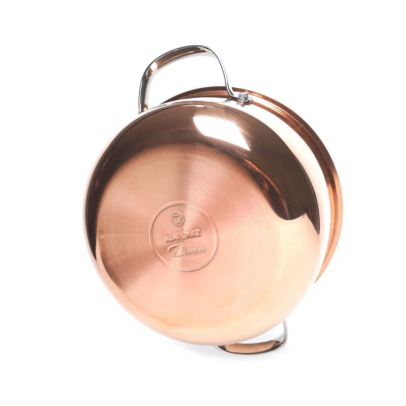 Korkmaz Divani Stainless Steel Stock Pot (Soup Pot) With Copper Body 20X10 Cm - 2.9 Liter
