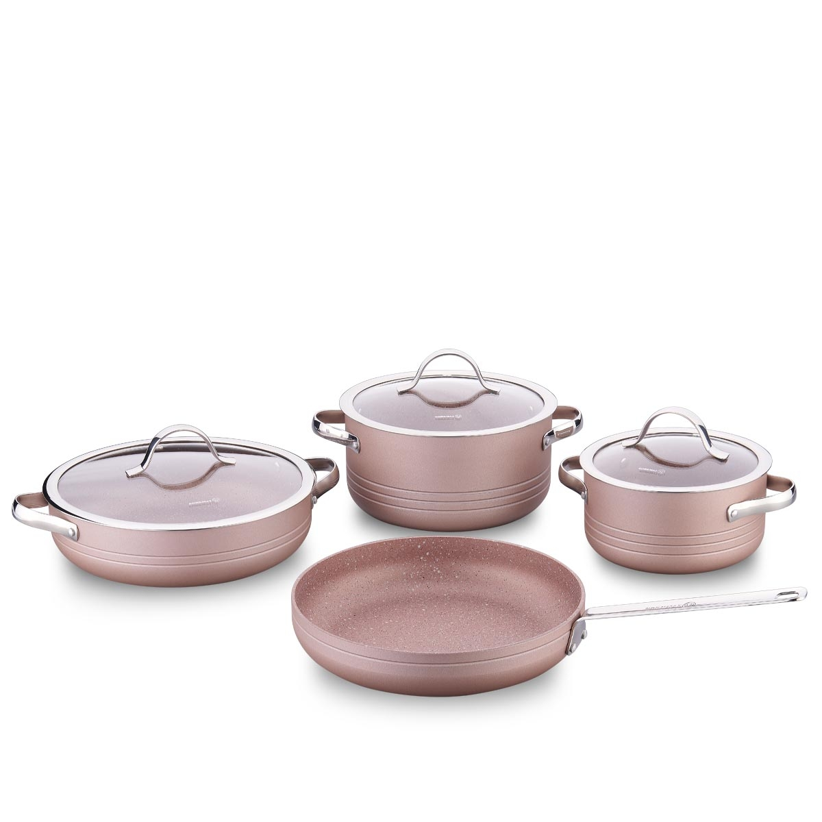 Korkmaz Linea 7 Piece Rosagold Cookware Set - A2619