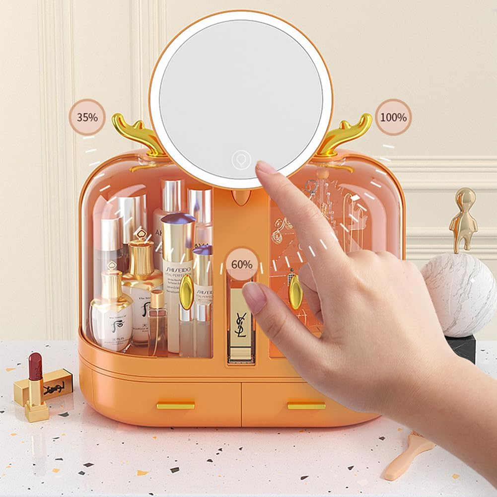 Matrix Elegant Makeup Organizer With Led Mirror &Amp; Drawers, Large Capacity Makeup Organizer