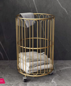 Mesh Laundry Hamper With Wheels 360 Metal Rolling Laundry Basket Dirty Clothes & Toy Storage Organizer For Bathroom Bedroom